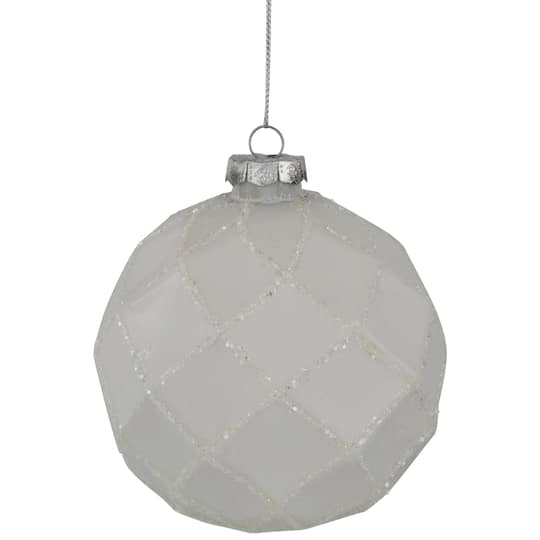 Glittered Christmas Glass Ball Ornaments - 3.75" (95mm) - White - 4ct By Northlight | Michaels®